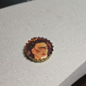 Mexican Street Art Bottle Cap Pendant Freida Kahlo